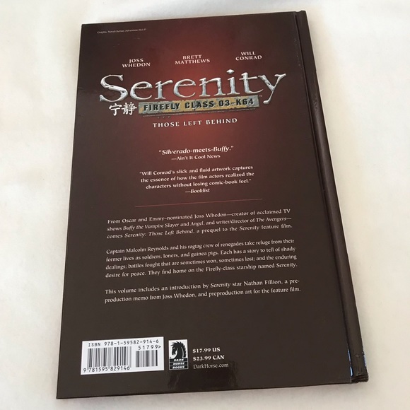 Serenity- Those Left Behind hardcover book - Picture 2 of 2